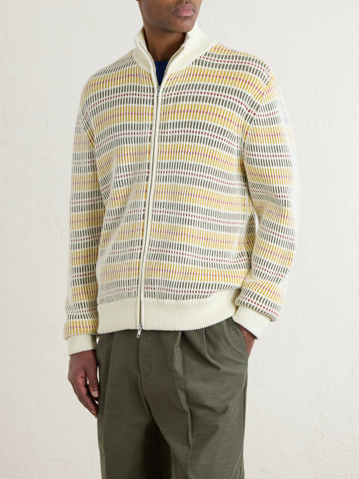 Aimé Leon Dore - Cable-Knit Cotton Zip-Up Sweater - Yellow