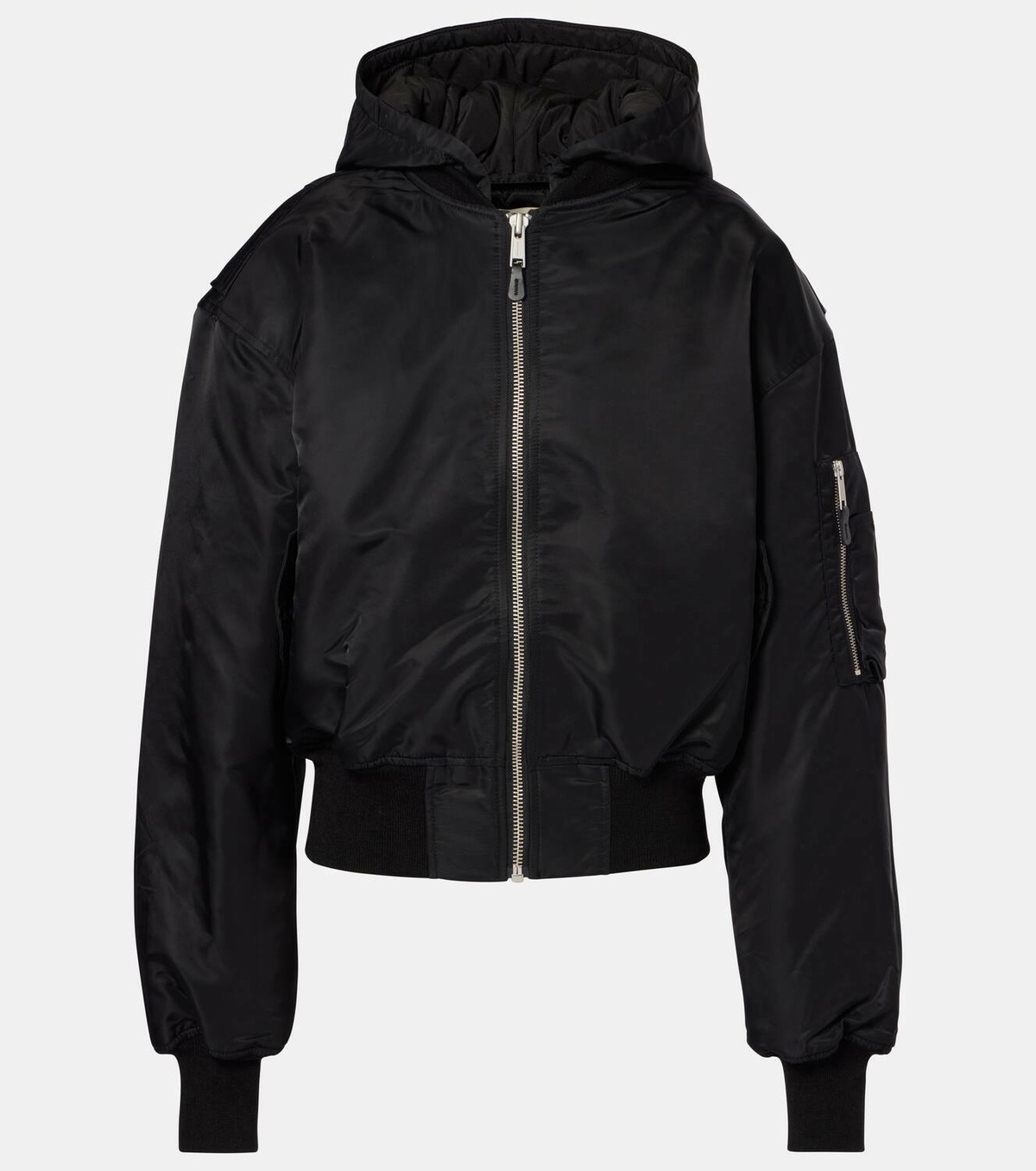 Entire Studios Broad hooded satin bomber jacket