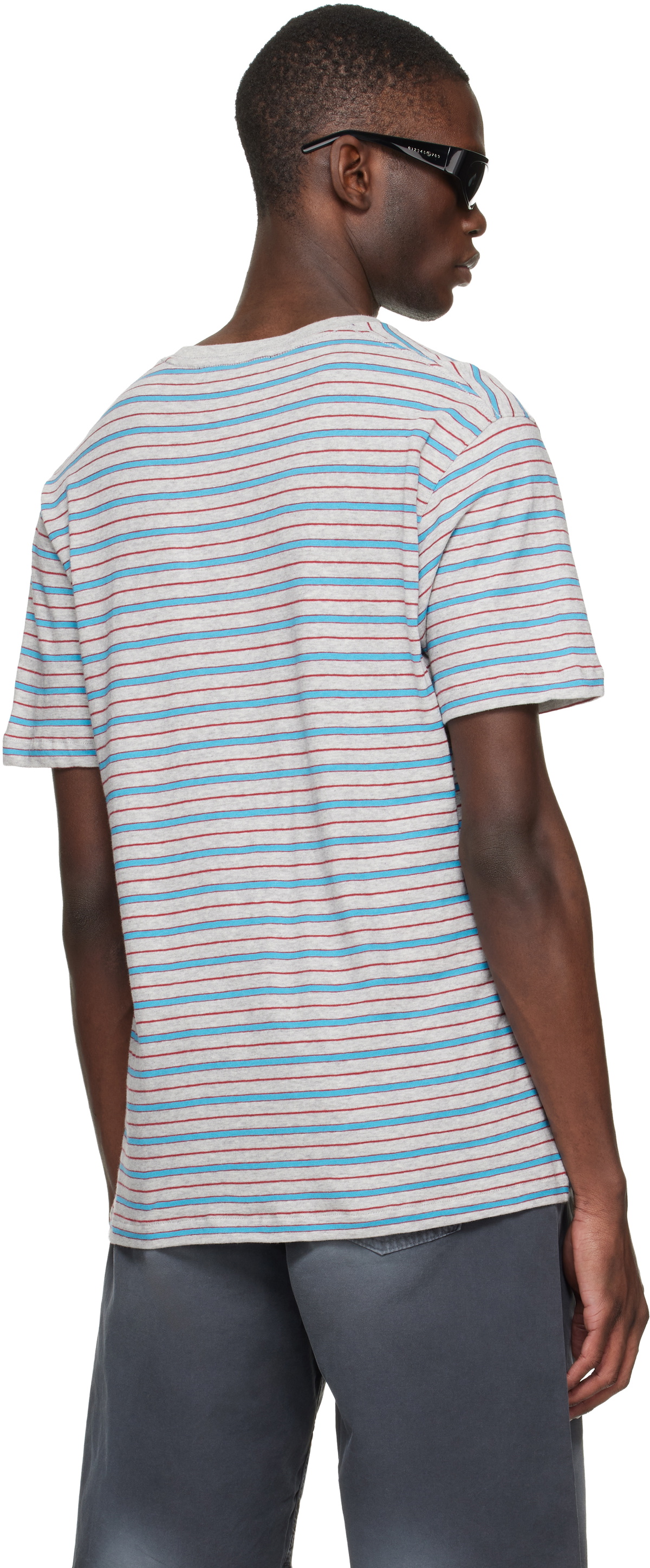 Stockholm (Surfboard) Club Gray & Blue Striped T-shirt