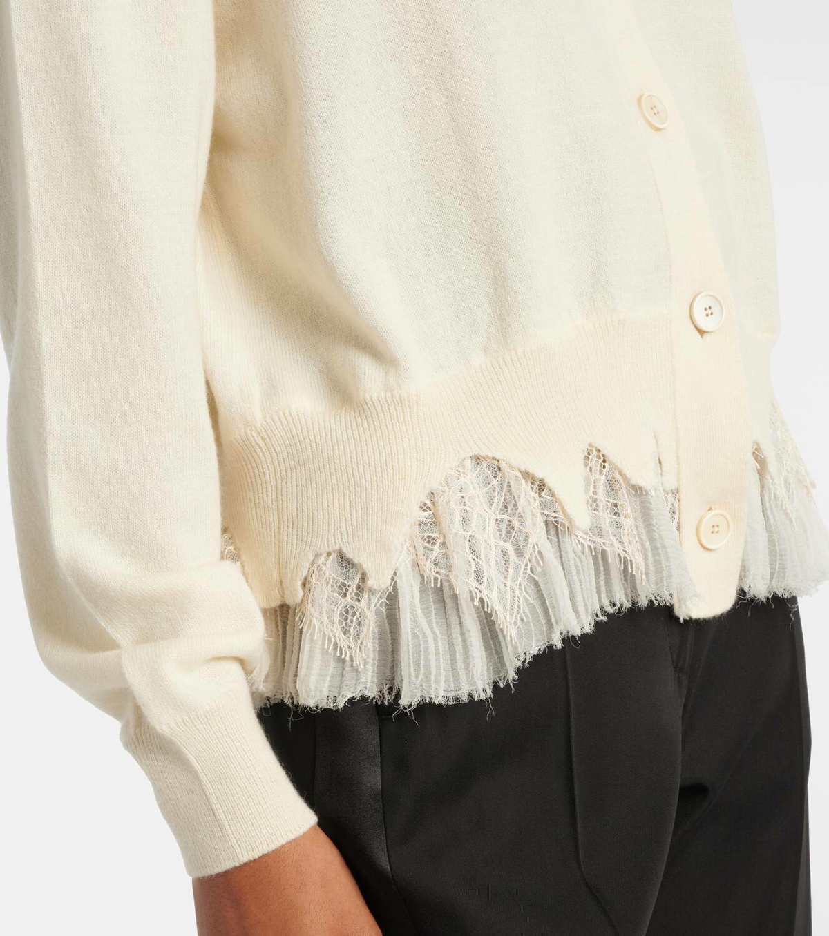 McQueen Deconstructed wool and cashmere cardigan