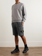 Stone Island - Straight-Leg Garment-Dyed Cotton-Jersey Drawstring Shorts - Gray