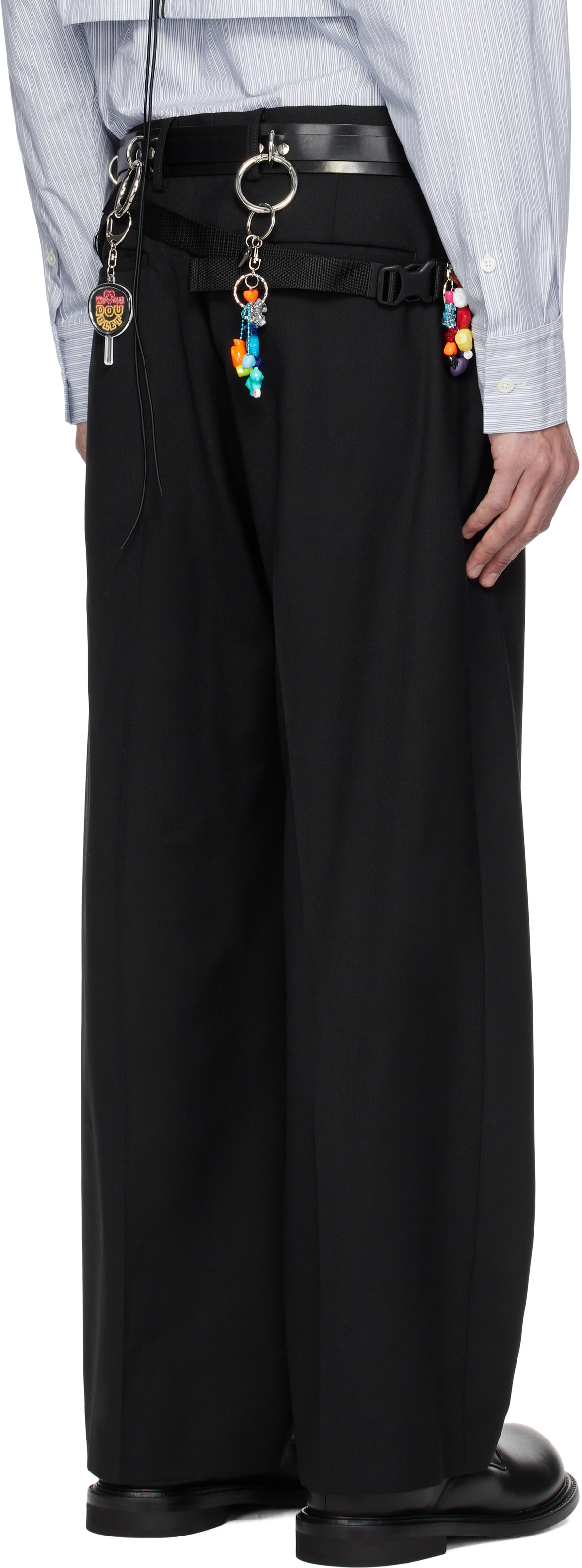 doublet Black Tailored Waist Pouch Trousers