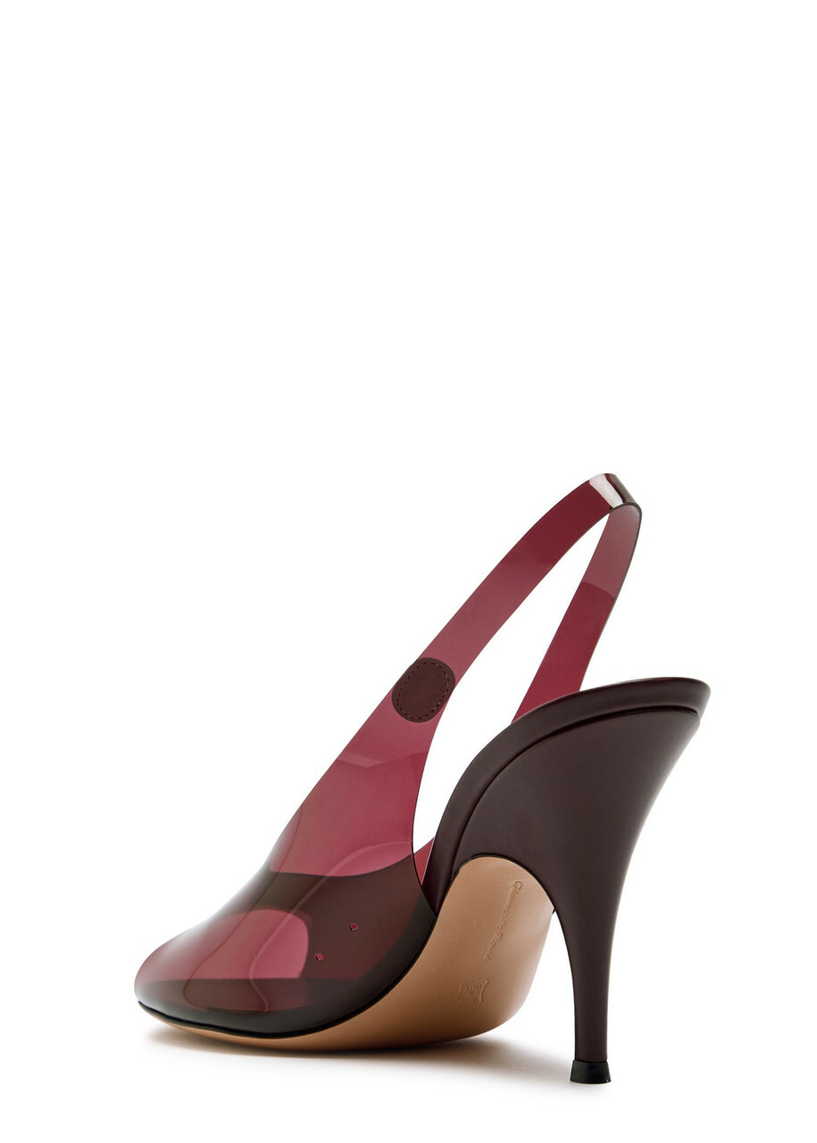 Gianvito Rossi Peep-toe Pvc and Leather Slingback Sandals Brown