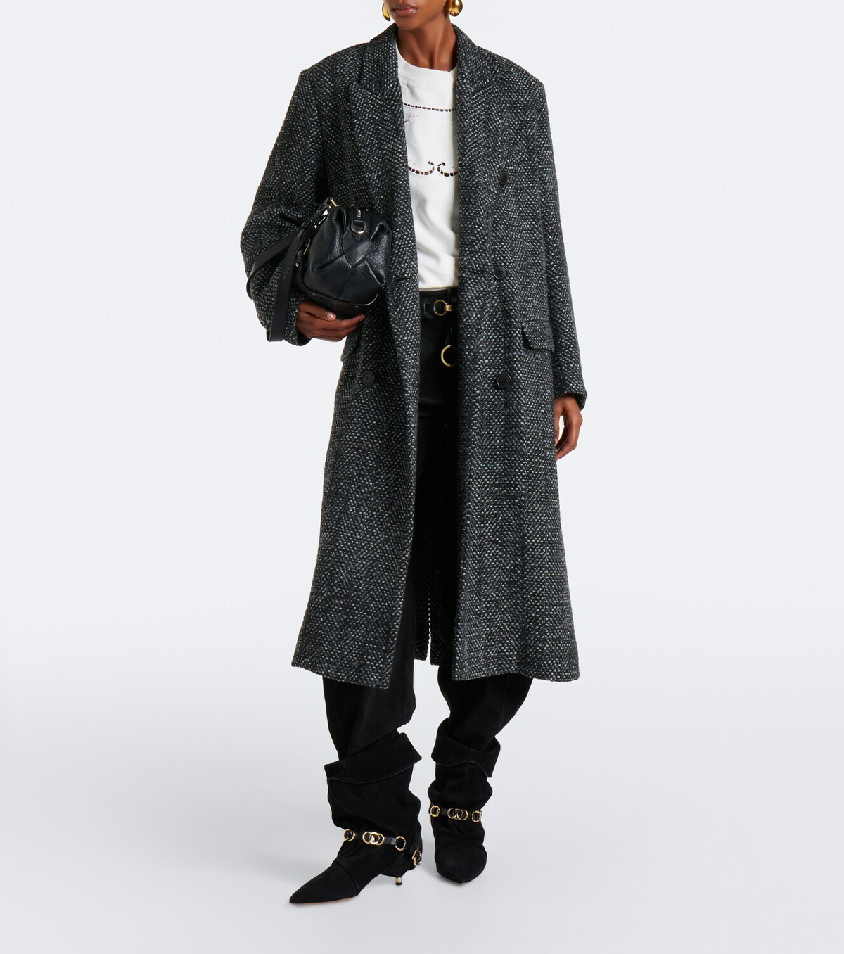 Marant Etoile Pilda herringbone double-breasted coat