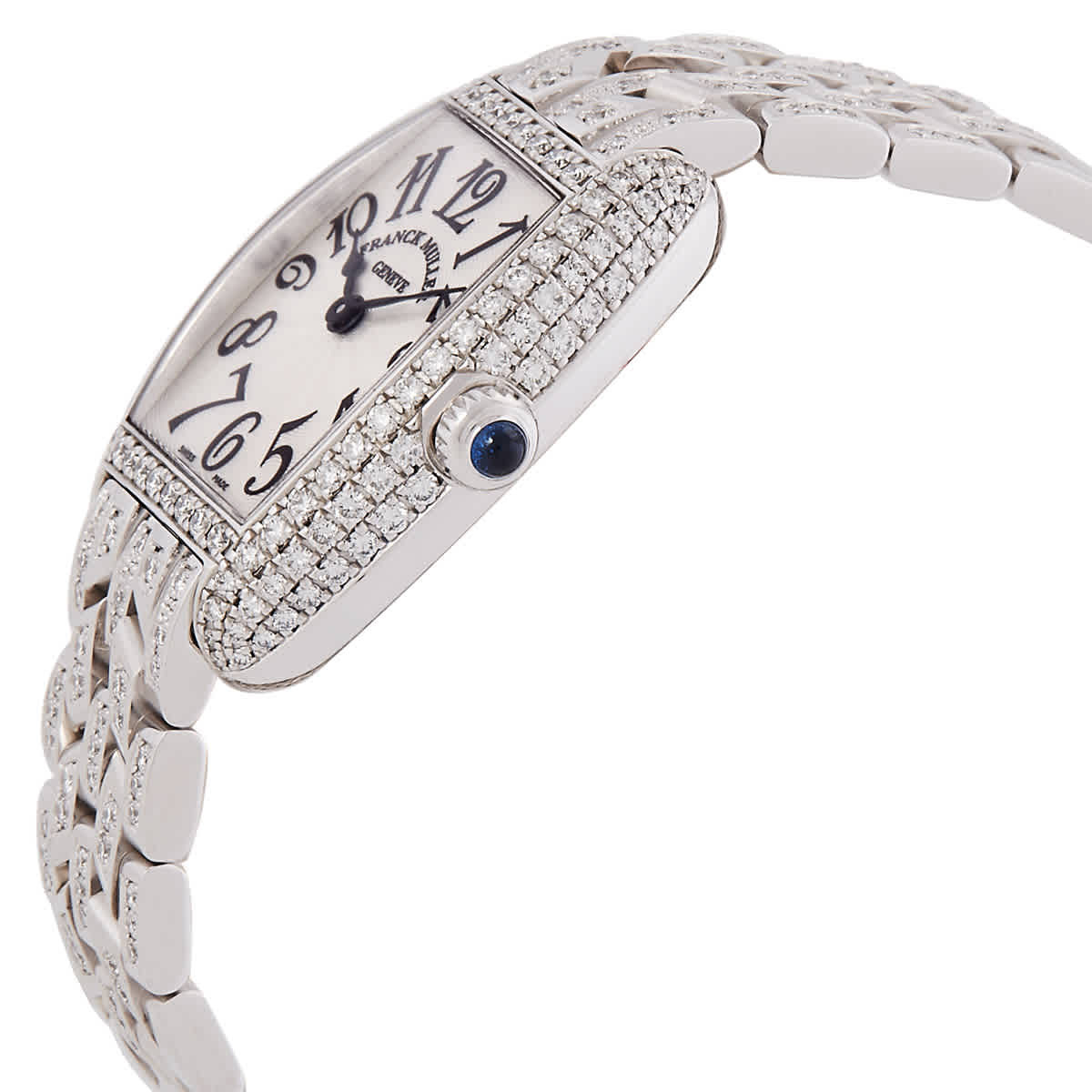 Franck Muller Cintree Curvex Quartz Diamond Silver Dial Watch 2250 QZ D OG