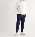 MONCLER - Tapered Stretch-Cotton Drawstring Trousers - Blue