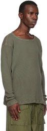 Greg Lauren Khaki Crewneck Sweatshirt