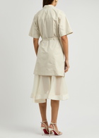 3.1 Phillip Lim Belted Cotton-blend Midi Shirt Dress Stone