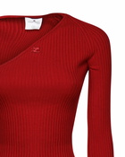 Courrèges Ribbed Knit Top With Cut-out