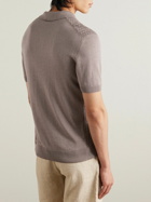 Orlebar Brown - Burnham Woven Silk and Cotton-Blend Polo Shirt - Brown