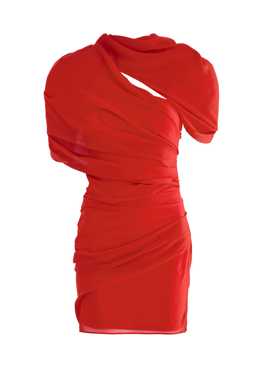 jacquemus red mini dress Kylie Jenner Wore a Red Minidress With Shoulder Pads