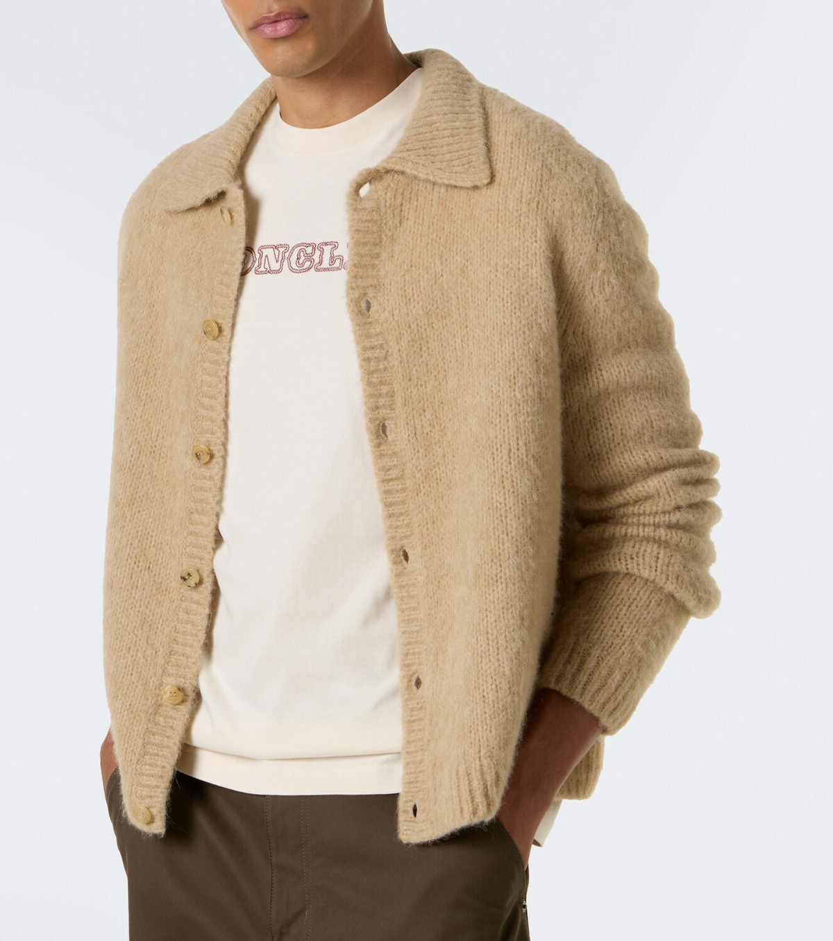 Moncler Logo embroidered cotton jersey T-shirt