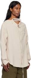 Ottolinger Beige Oversized Mousseline Cut-Out Shirt