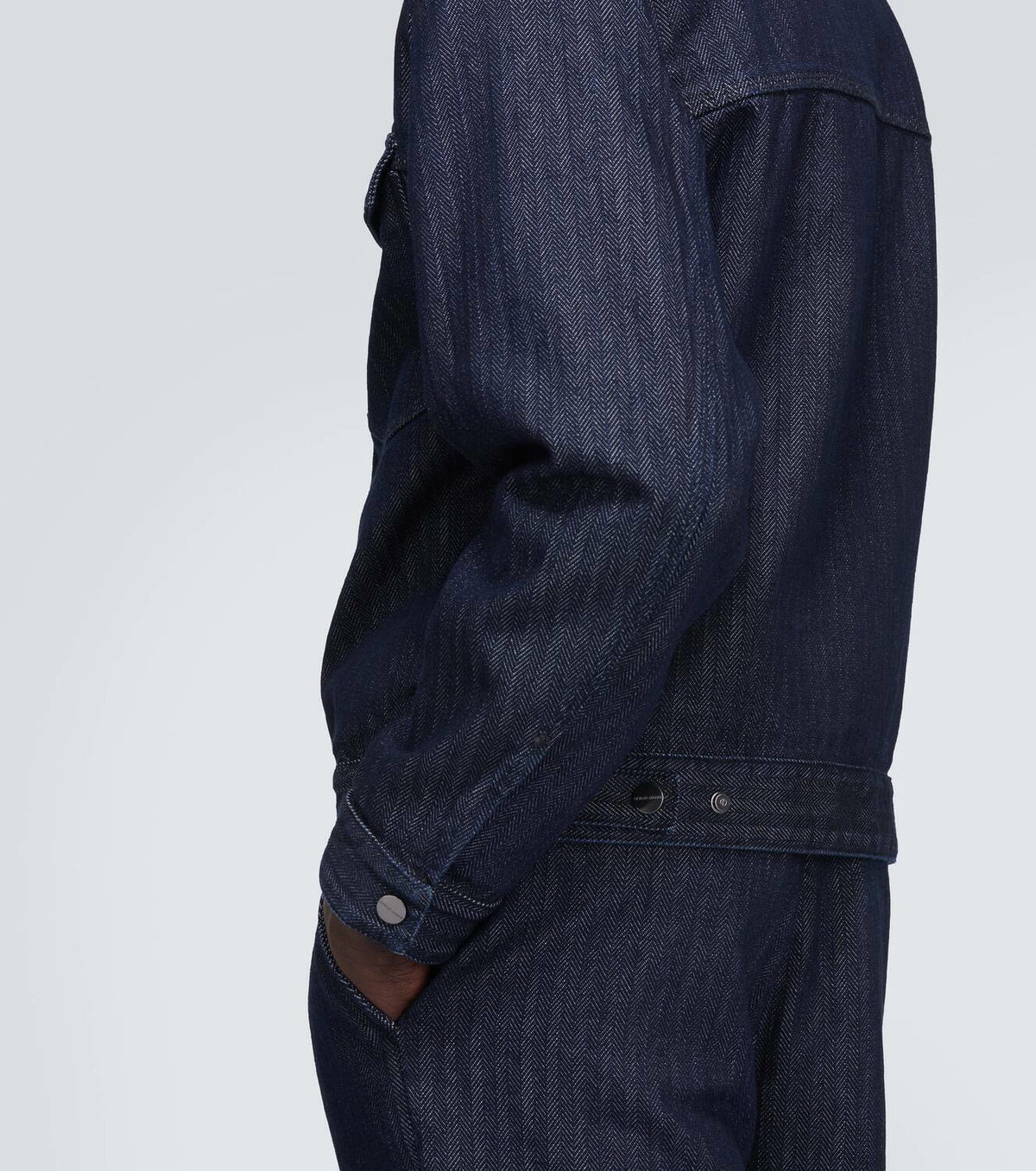 Giorgio Armani Striped herringbone denim jacket