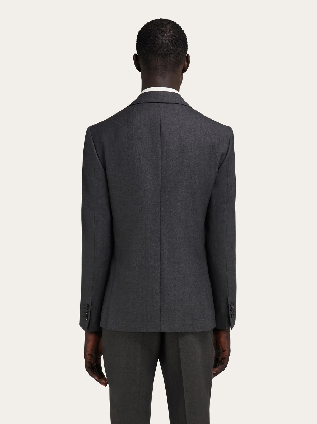 Ferragamo Mens Single-breasted pure wool blazer in Grey