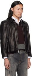 Enfants Riches Déprimés Black Western Sharp Shoulder Leather Jacket
