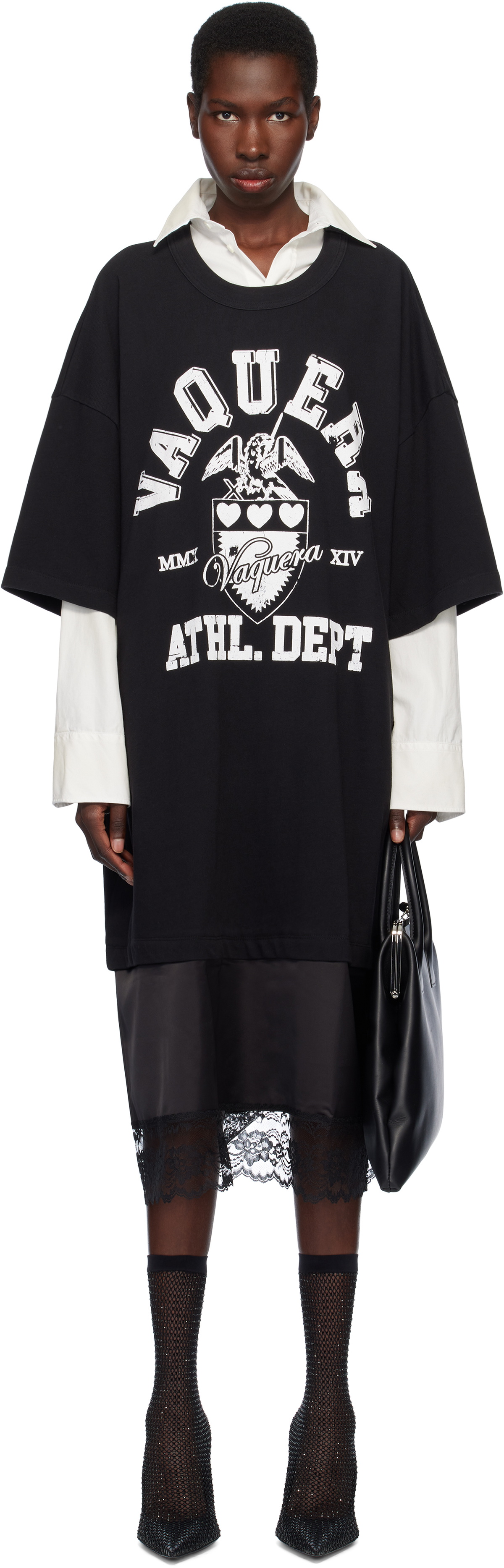 VAQUERA Black Slip Skirt Tall Tee Maxi Dress