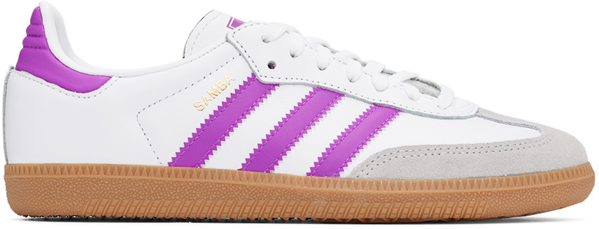 adidas Kids Big Kids White & Purple Samba OG Sneakers adidas
