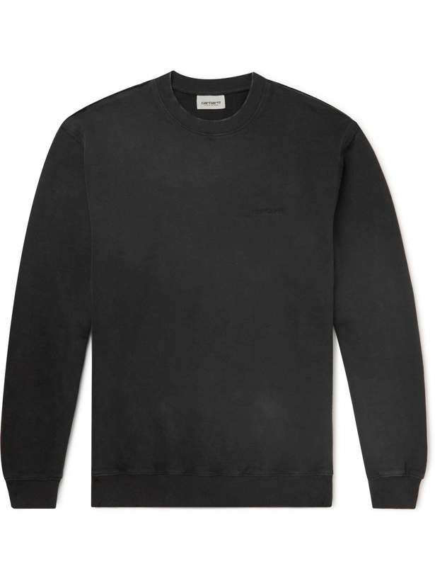 Photo: Carhartt WIP - Logo-Embroidered Cotton-Jersey Sweatshirt - Black