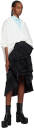 Dries Van Noten Black Pleated Midi Skirt