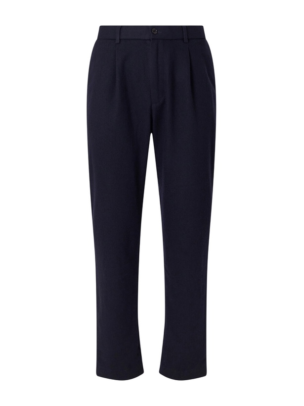 Photo: Hartford - Straight-Leg Wool-Blend Trousers - Blue