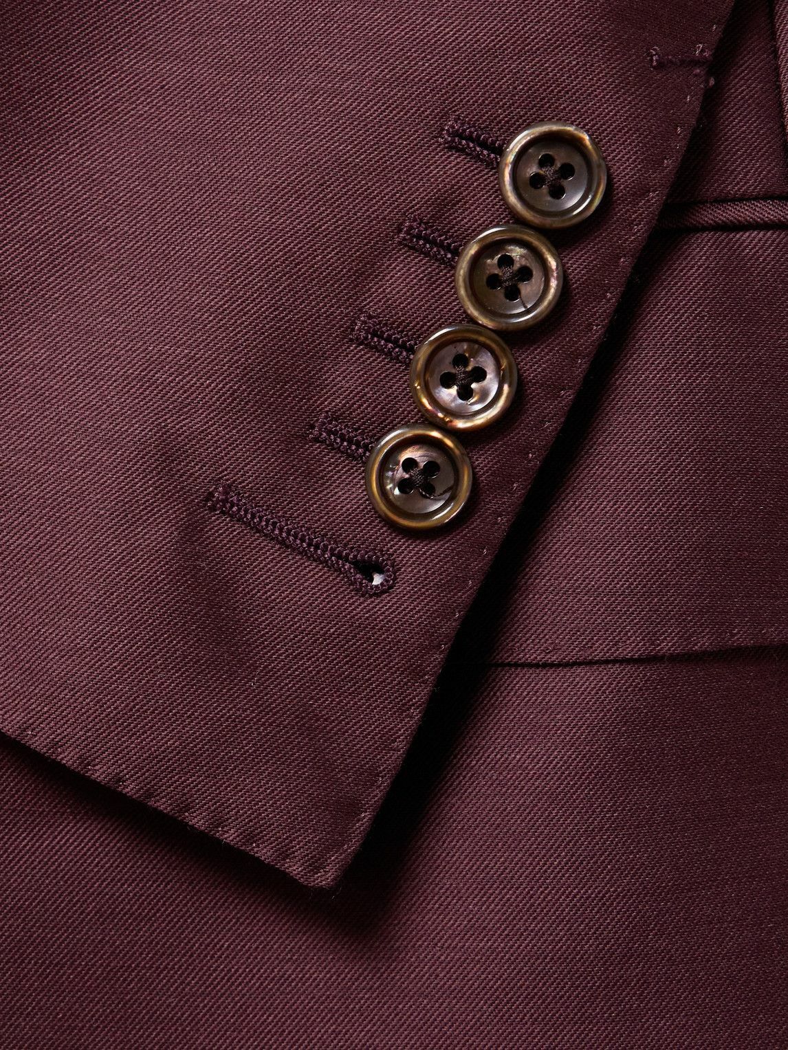 TOM FORD - Wool, Mohair and Silk-Blend Twill Suit Jacket - Burgundy