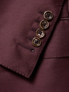 TOM FORD - Wool, Mohair and Silk-Blend Twill Suit Jacket - Burgundy
