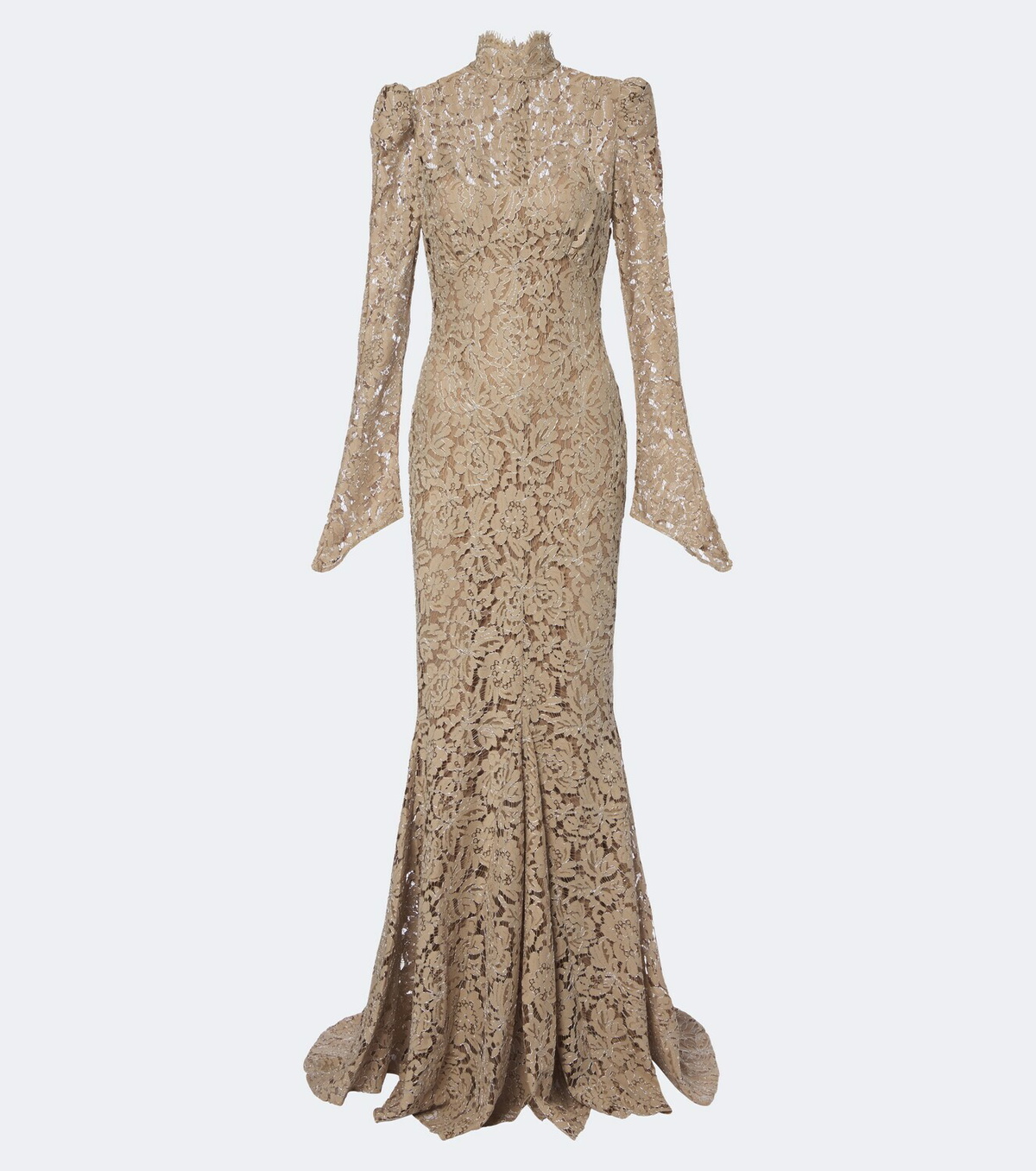De La Vali Votiva lace lamé gown