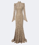 De La Vali Votiva lace lamé gown