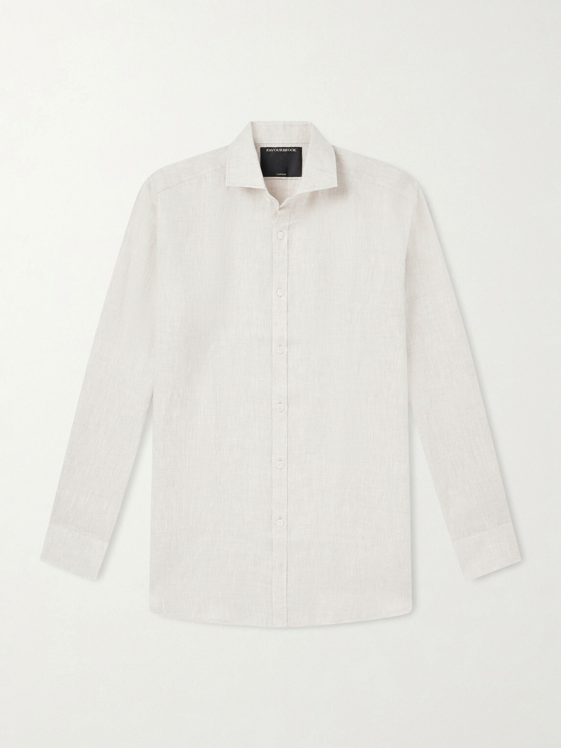 Favourbrook - Bridford Cutaway-Collar Linen Shirt - Gray