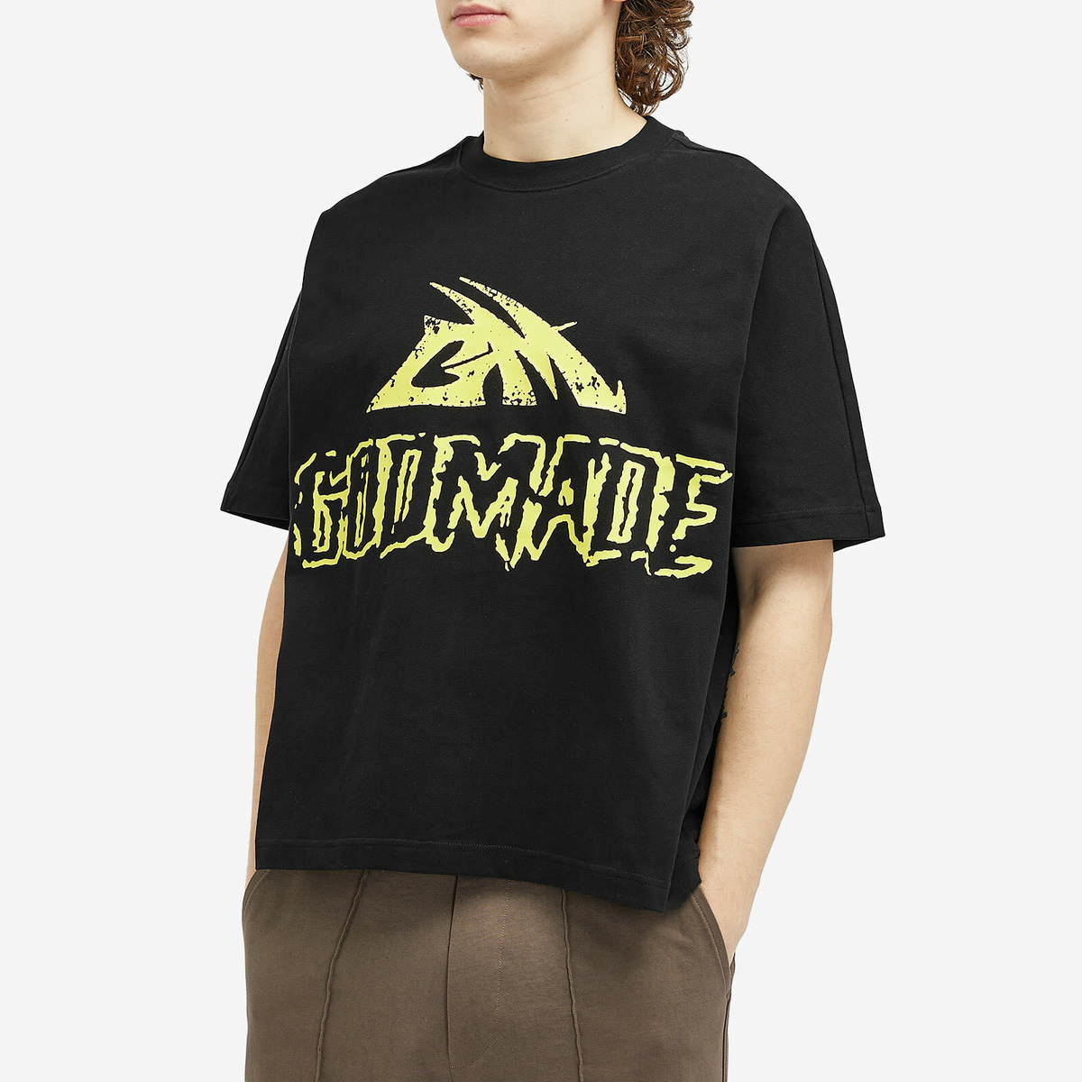 God Made Men's GM Neon Logo T-Shirt in Black
