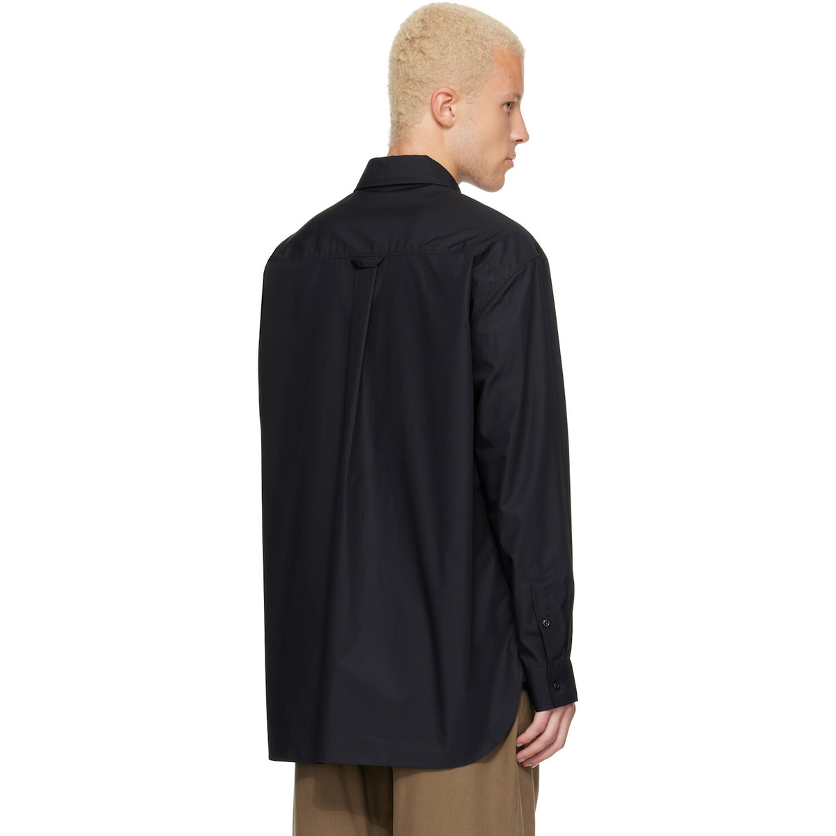Simone Rocha Black Lace Up Hem Easy Shirt