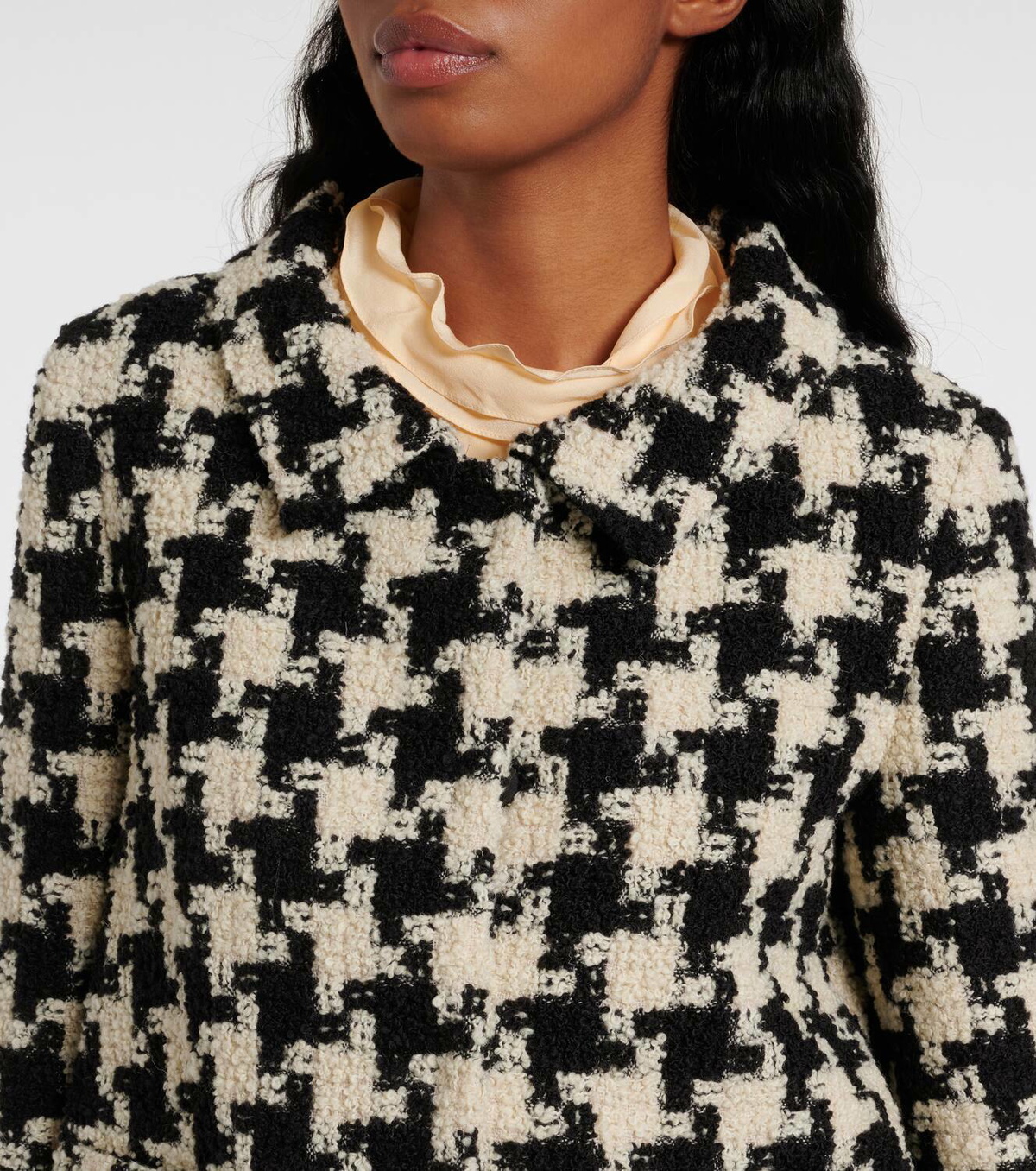 Valentino Macro faux-fur trimmed wool-blend tweed jacket Valentino