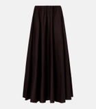 Staud Milano pleated cotton-blend maxi skirt