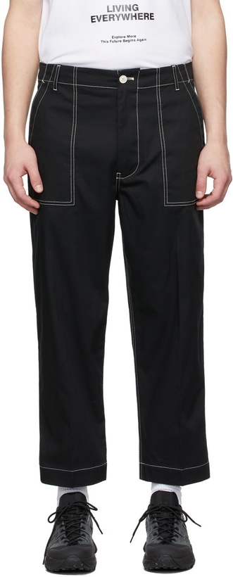 Photo: Moncler Black Contrast Stitch Cropped Trousers