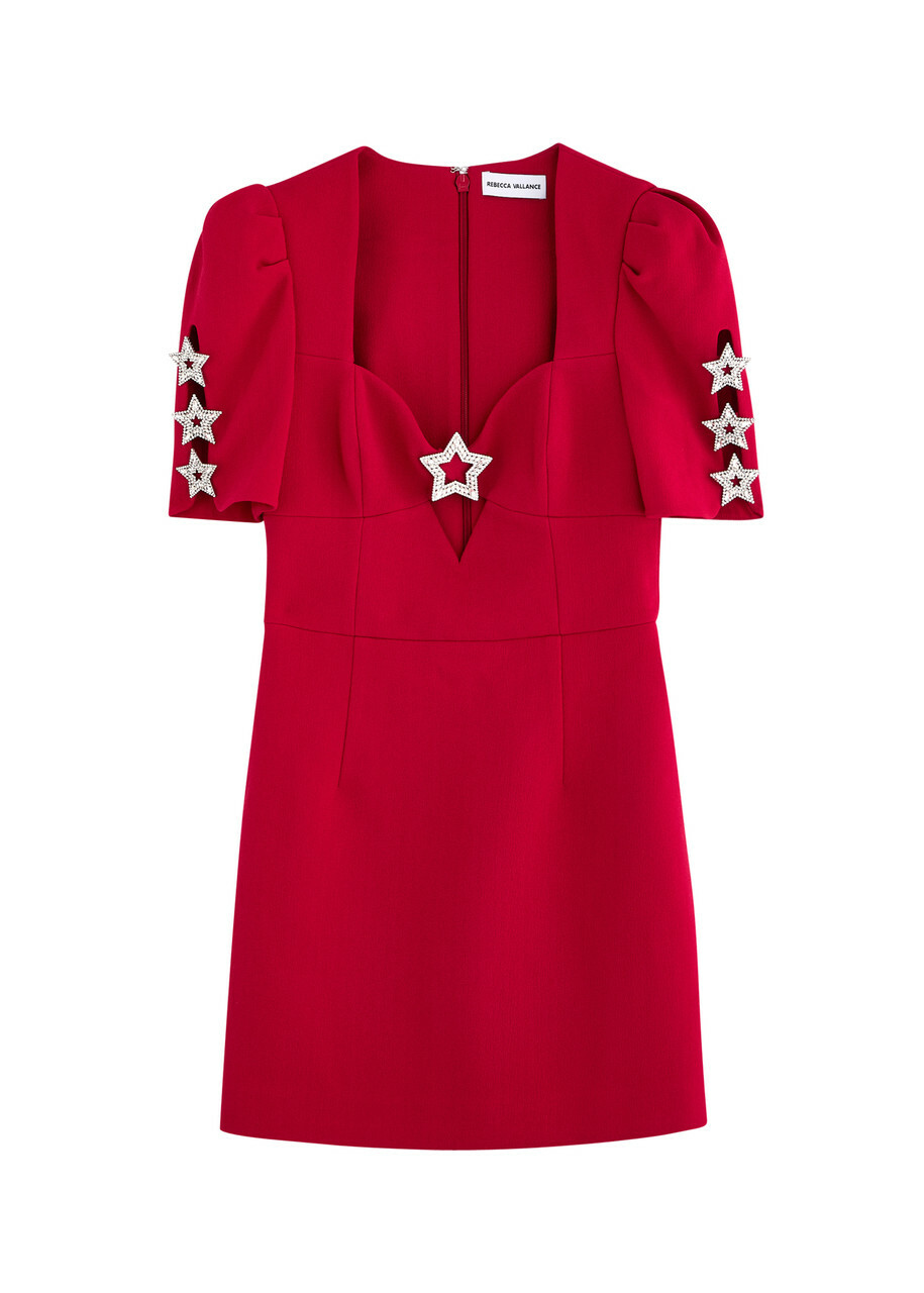 Rebecca Vallance Akari Star-embellished Mini Dress Red Rebecca Vallance Akari Star-embellished Mini Dress Red