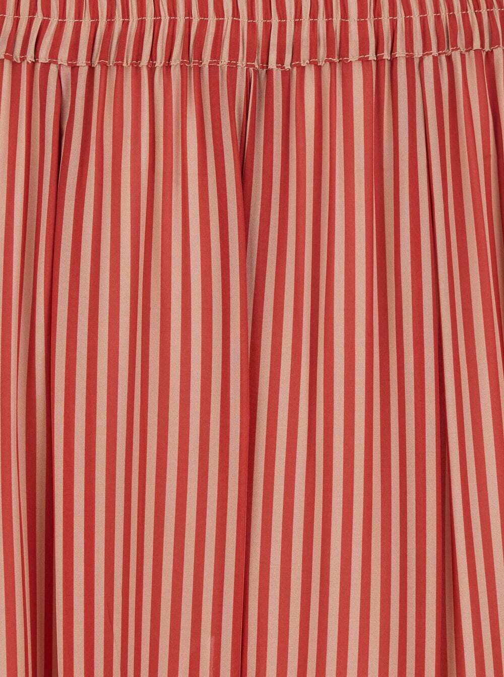 Merci Red Pants With All-over Striped Motif And Elastic Waist In Fabric Woman