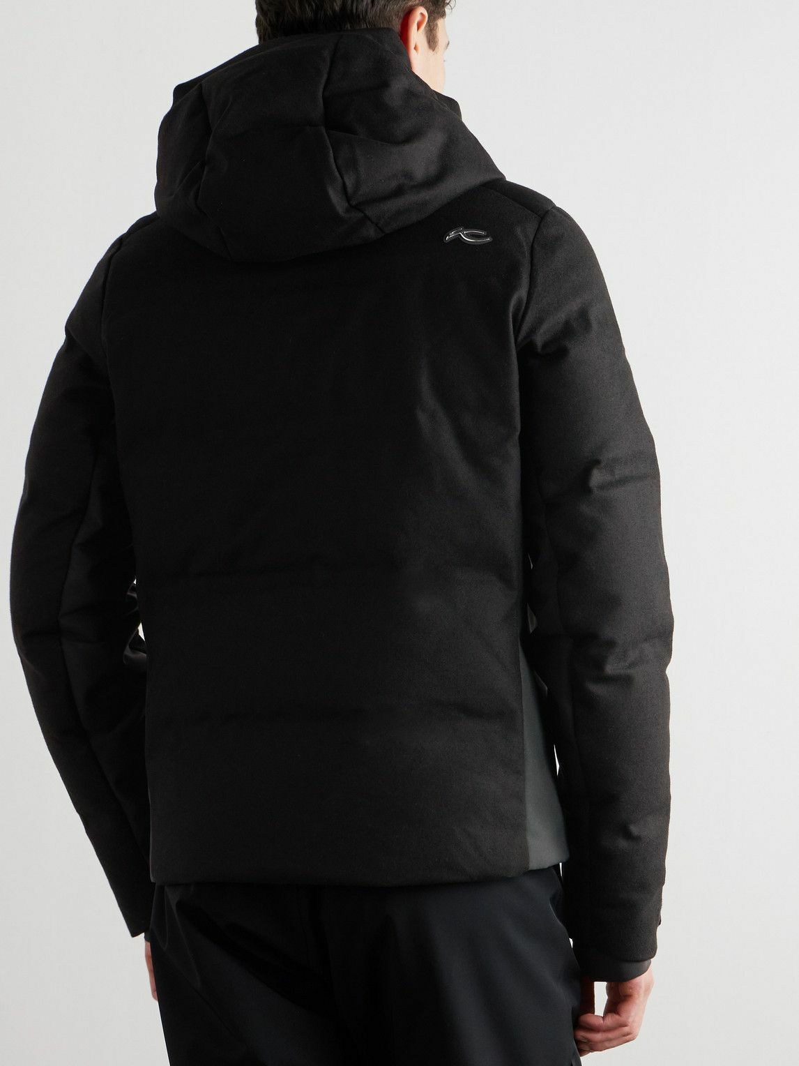 Kjus - Arctic Luxe Panelled Quilted Merino Wool-Blend Hooded Down Ski Jacket - Black
