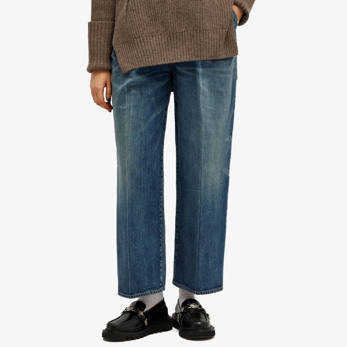 Undercover Women's Pleat Front Denim Trouser in Blue