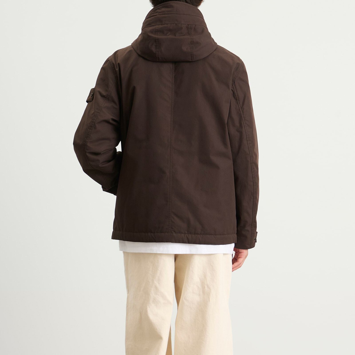 Stone Island Men's Ghost Weatherproof Cotton Canvas Parka Jacket in Dark Brown