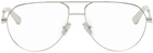 Bottega Veneta Silver Aviator Glasses