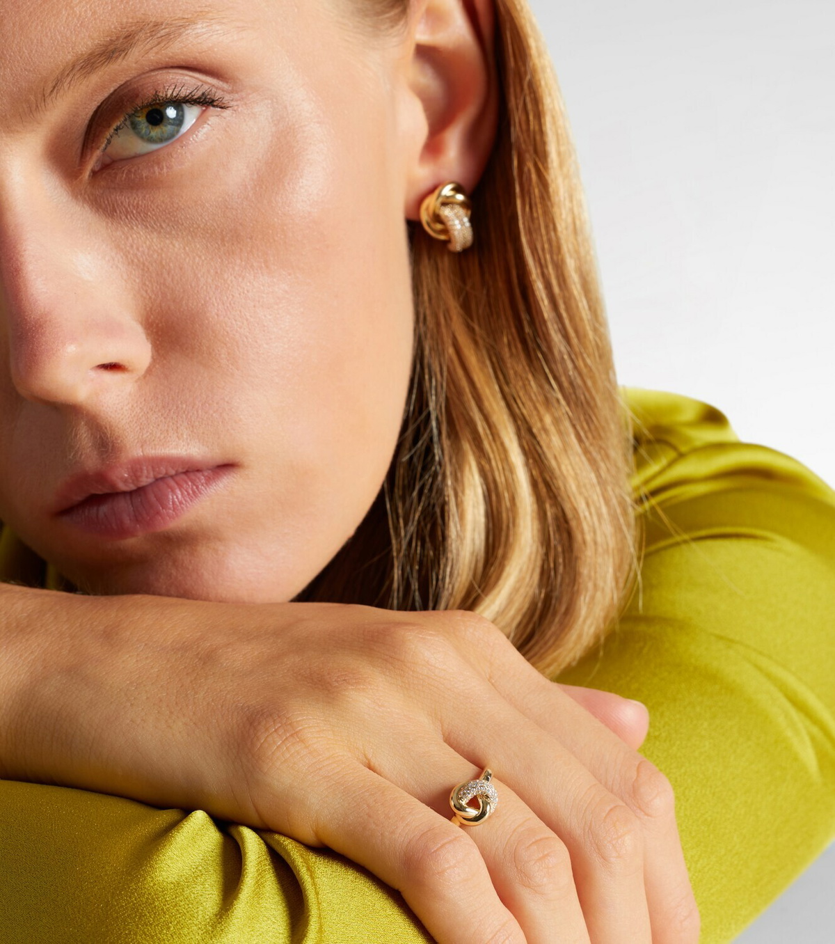 Stone and Strand 14kt gold ring with diamonds