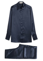 Olivia Von Halle Bacall Silk Pyjama set Navy