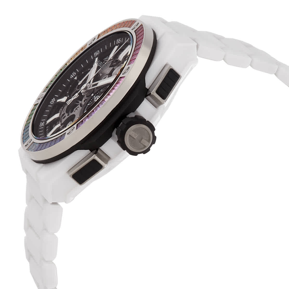 Hublot White Ceramic Rainbow Bezel Limited to 18 Automatic Watch 451.HX.1120.HX.4099.YOS