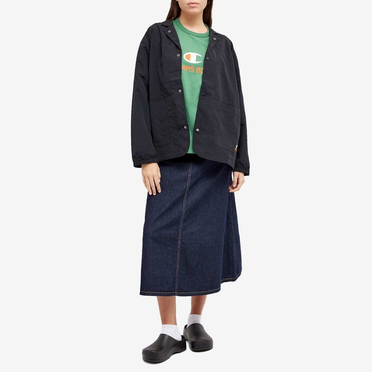 Champion Women's x Beams Boy T-Shirt in Green