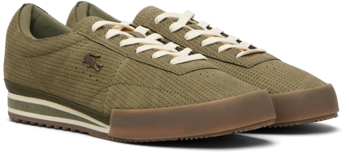 Lacoste Khaki Aura Leather Sneakers