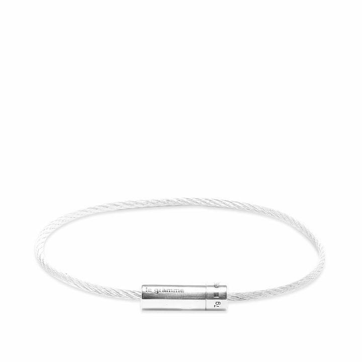 Photo: Le Gramme Men's Polished Le Cable Bracelet in Silver