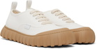 AMI Paris Off-White Cotton Low Top Tempo Canvas Sneakers