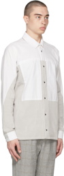 BYBORRE White & Grey Over Shirt