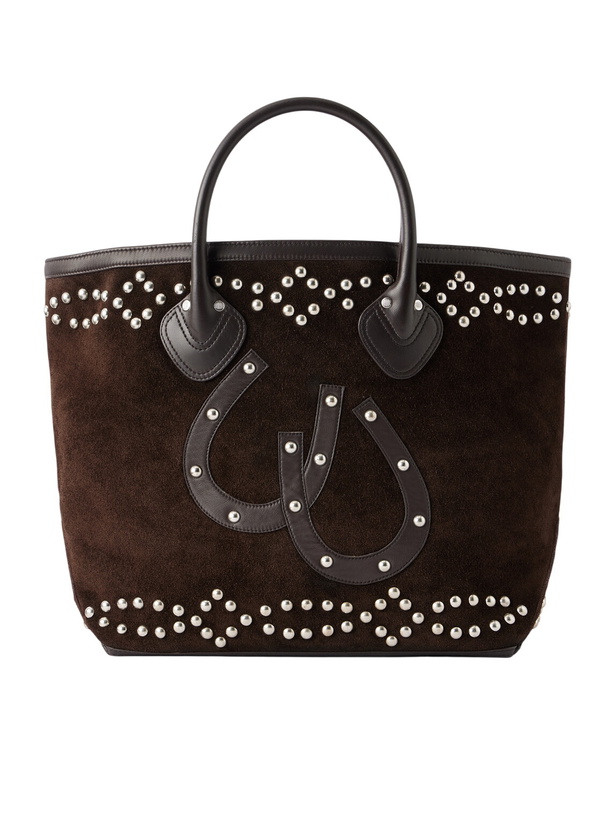 Photo: BODE - Studded Leather-Trimmed Suede Tote Bag - Brown